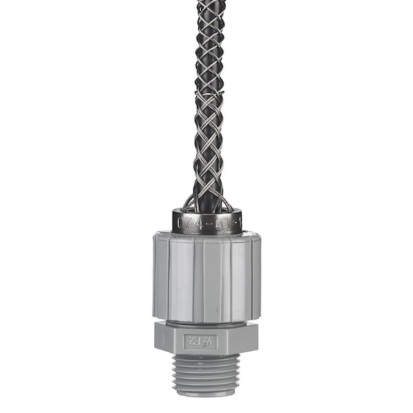 Deluxe Cord Grip, Straight, 1 in NPT, Nylon Body, Stainless Steel Grip